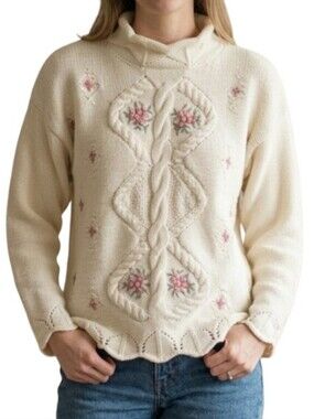 Vintage 1980s/1990s WEEKEND EDITION Floral Cottagecore Sweater